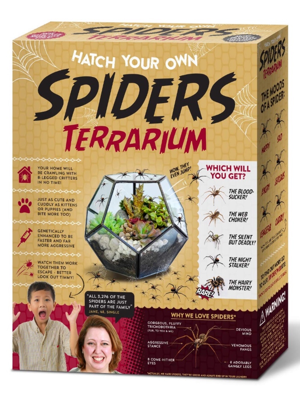 Seymour Butz Hatch Your Own Spiders Terrarium Prank Gift Box NWT